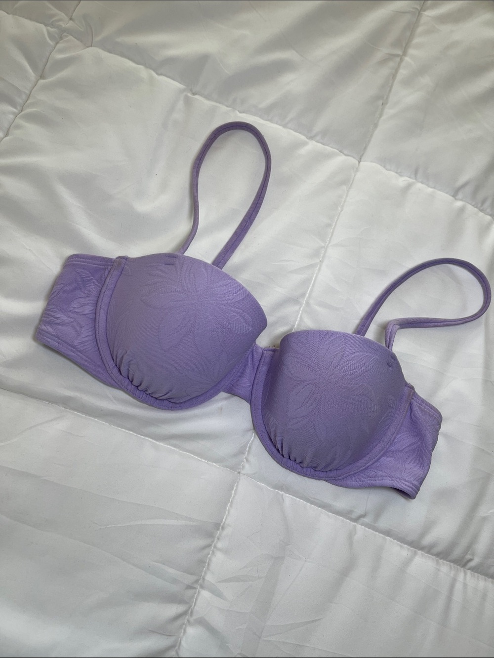 Shade & Shore Lavender Floral Padded Bikini Top